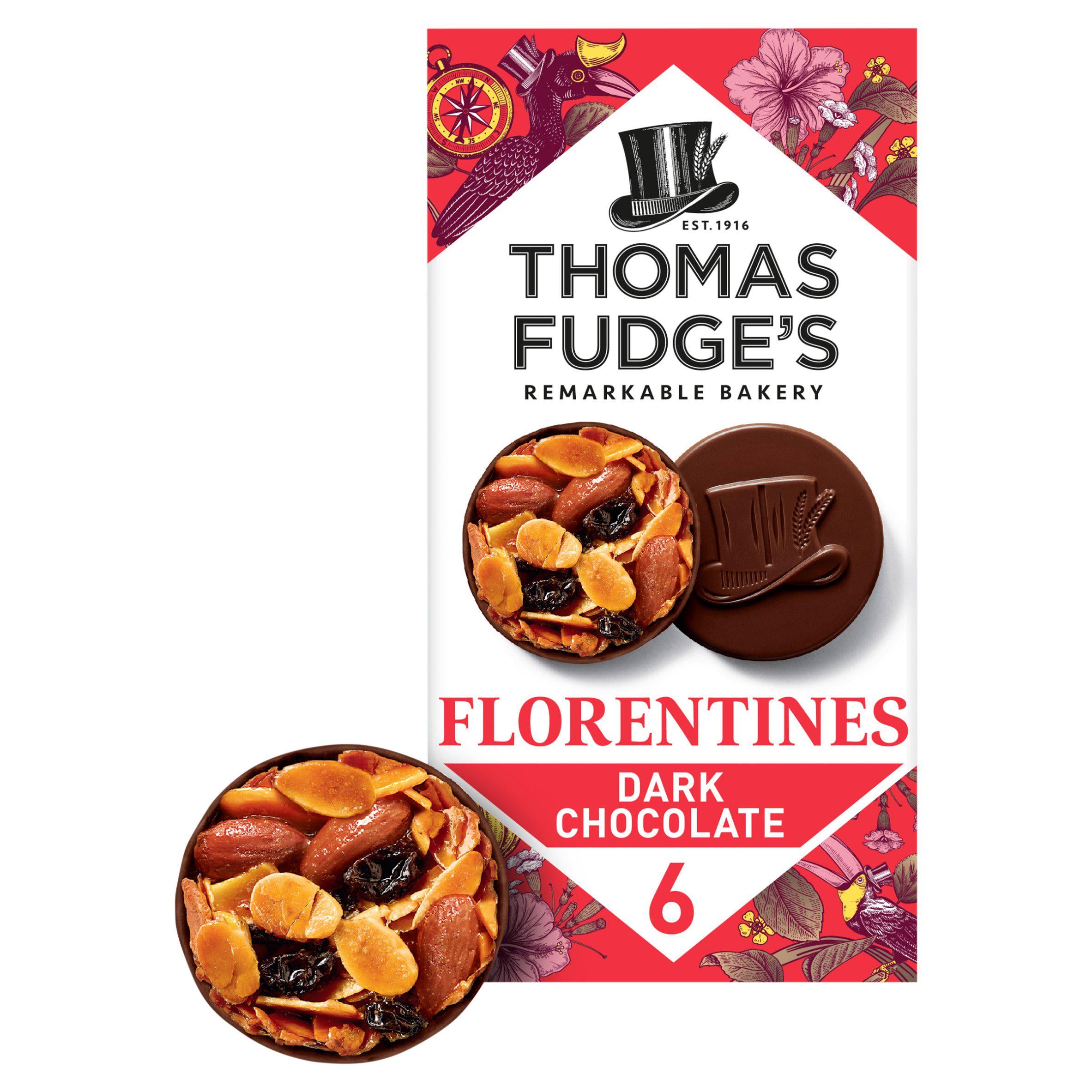 Thomas Fudge's 6 Dark Chocolate Florentines 114g
