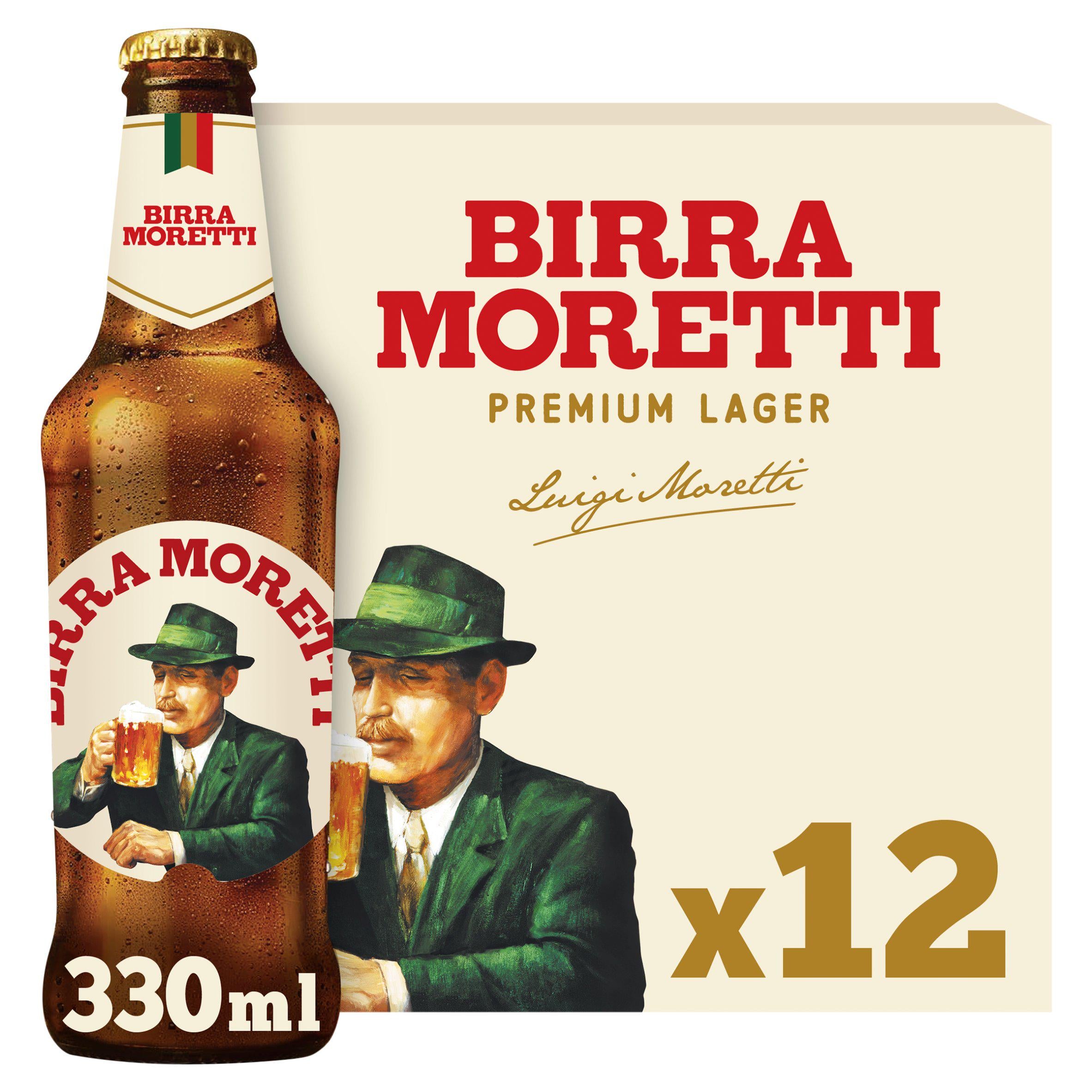 Birra Moretti Lager Beer Bottles 12x330ml