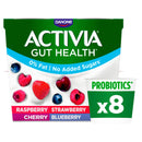 Activia Strawberry, Raspberry, Cherry & Blueberry No Added Sugar Fat Free Multipack Yogurt 8x115g