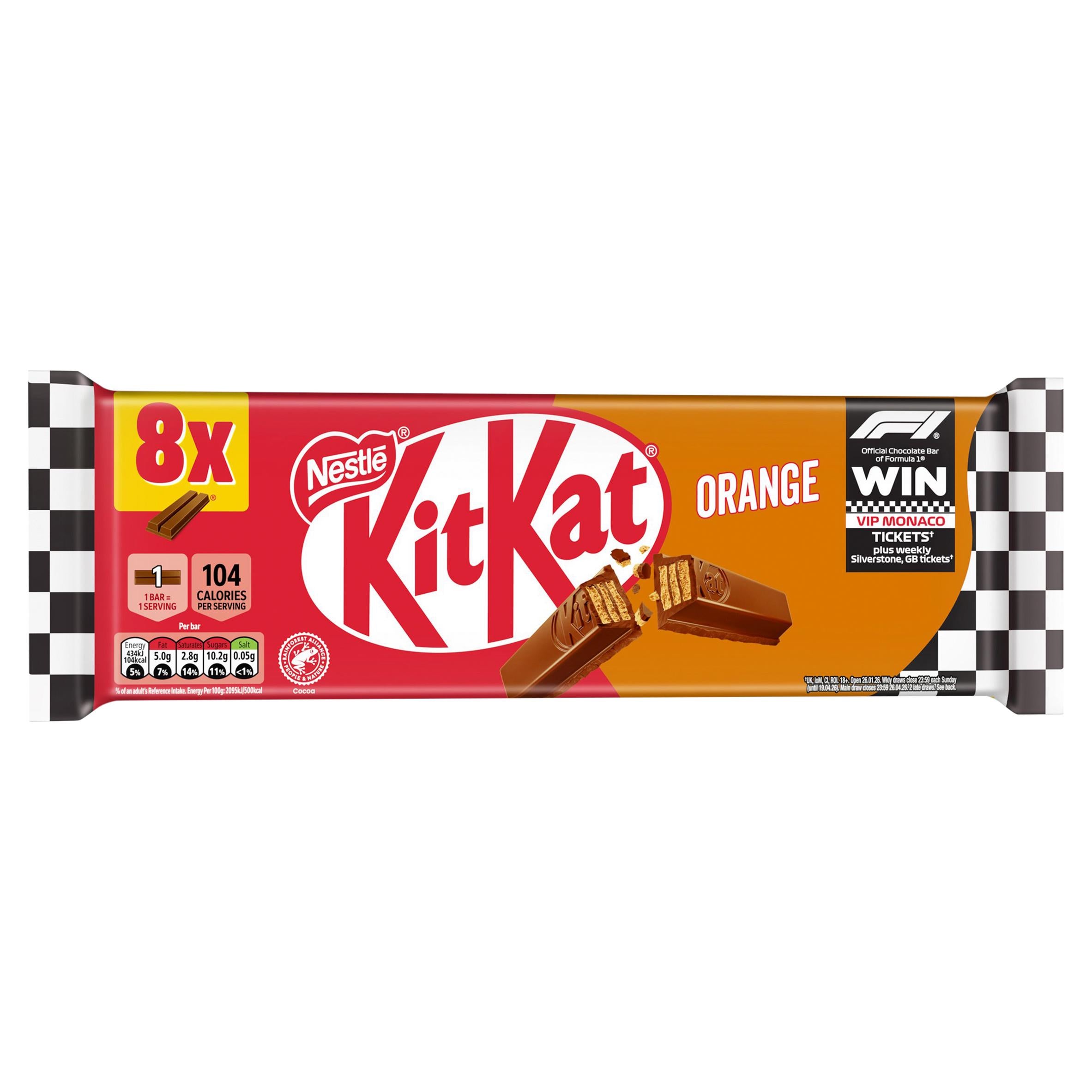 KitKat 2 Finger Orange Chocolate Biscuit Bar Multipack 8 x 20.7g