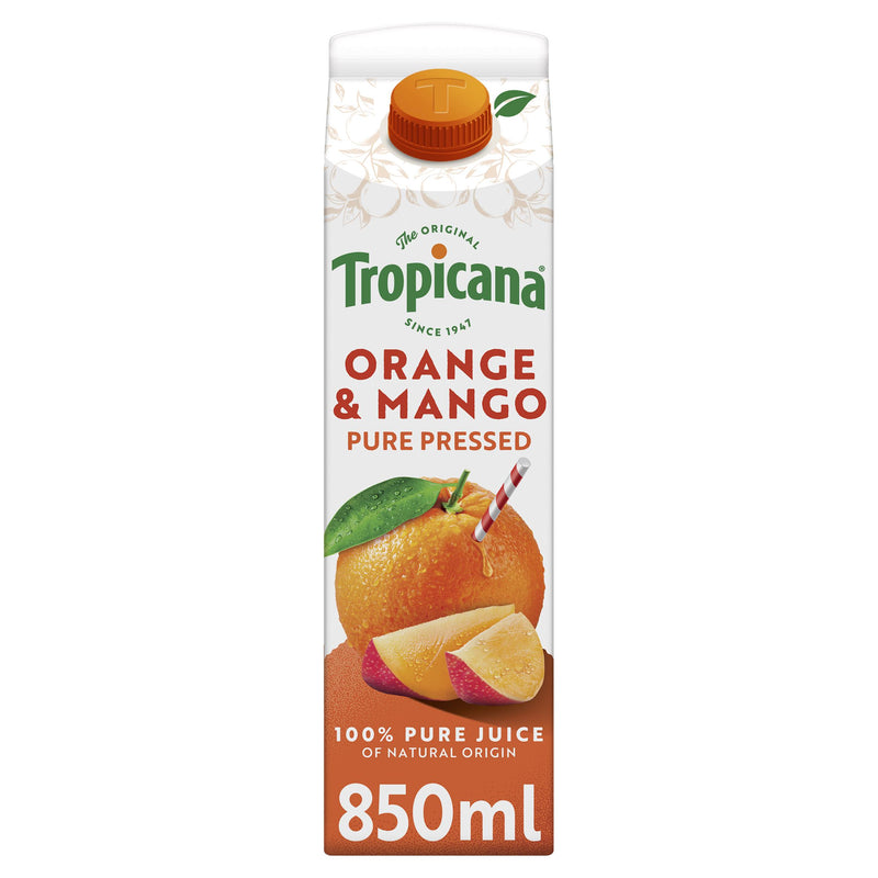 Tropicana Pure Orange & Mango Fruit Juice 850ml