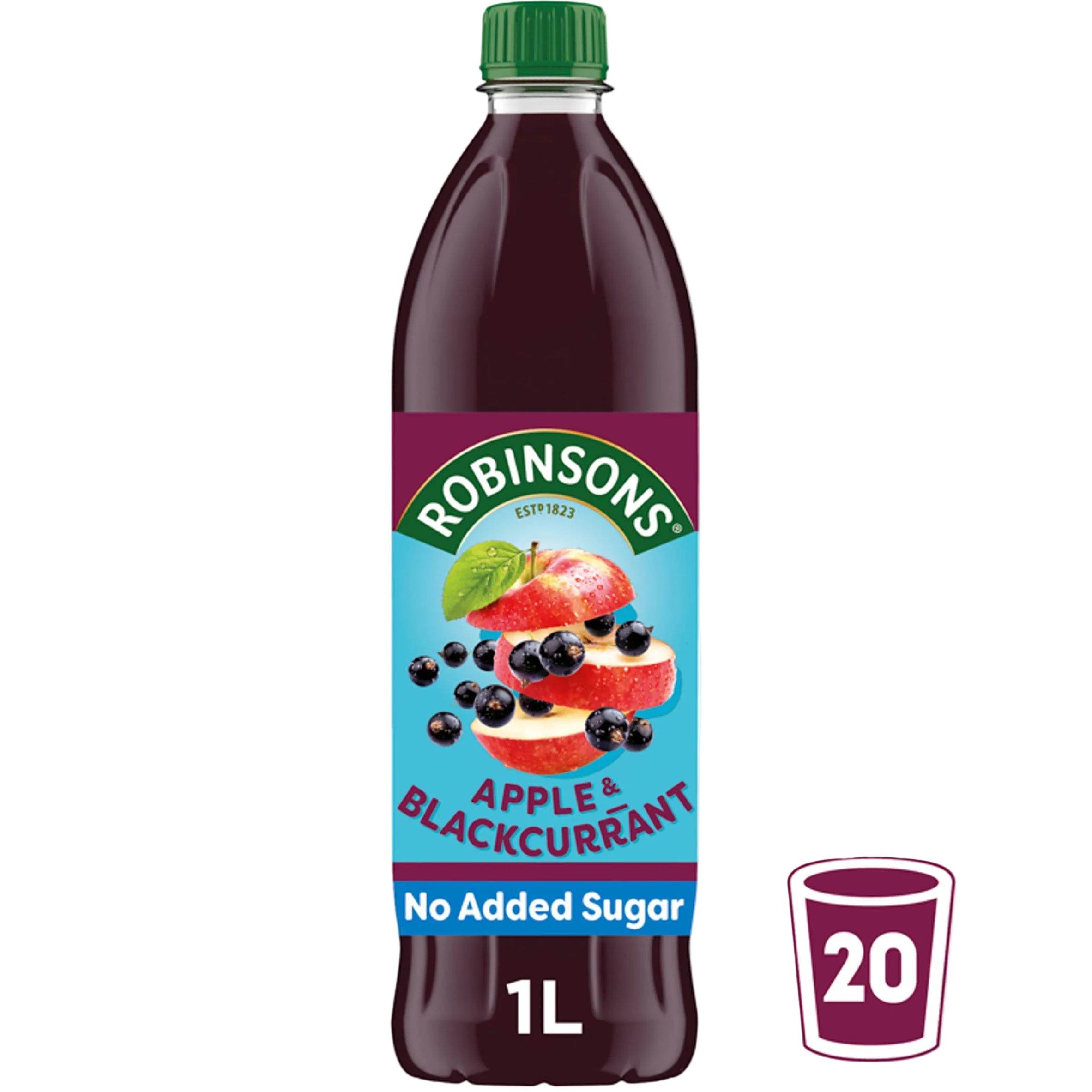 Robinsons Apple & Blackcurrant Squash No Added Sugar 1 Litre