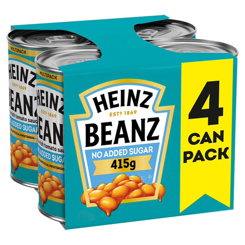 Heinz No Added Sugar Baked Beans in a Rich Tomato Sauce 4 x 415g - Moo Local