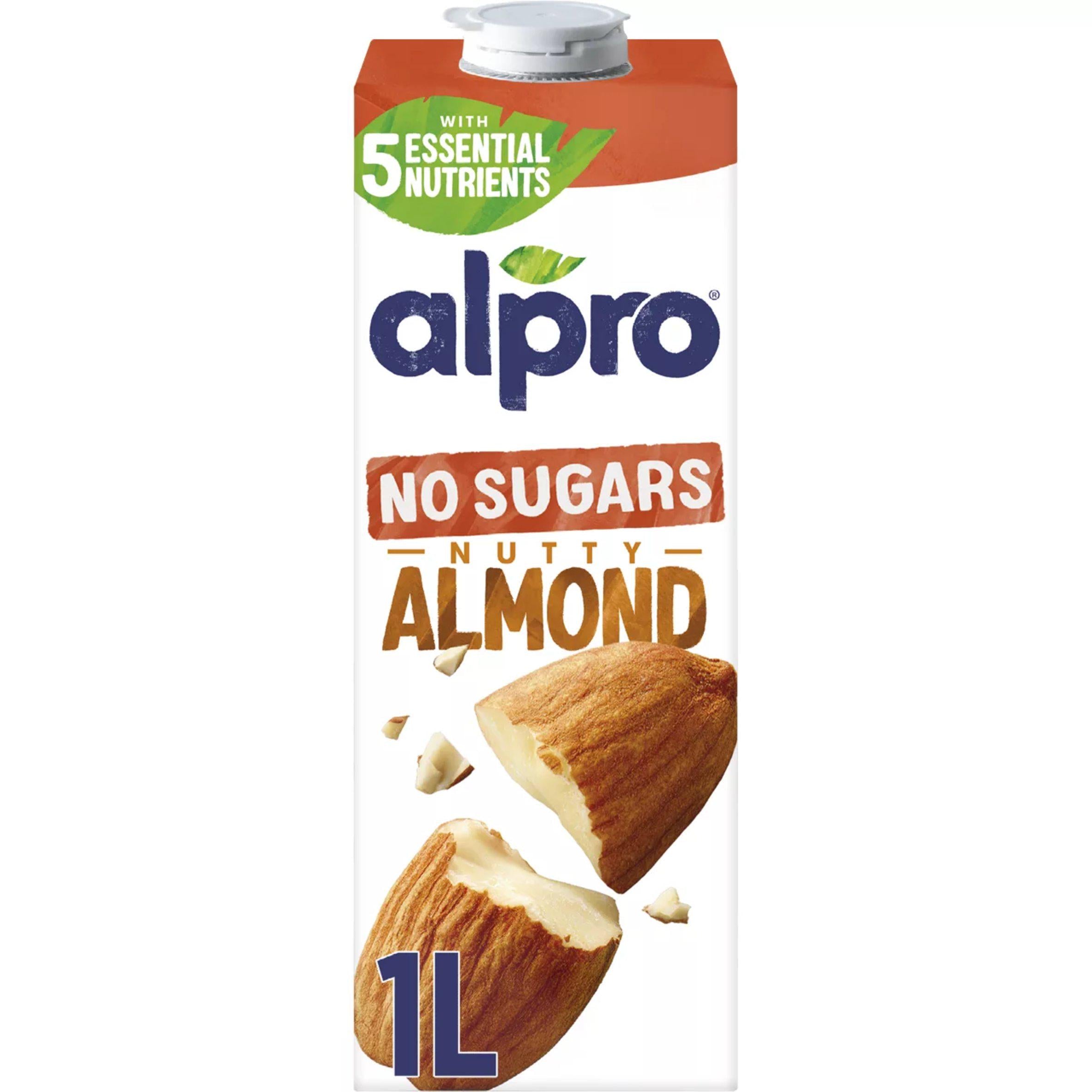 Alpro Almond Milk No Sugars Long Life Dairy Alternative 1 Litre