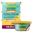 John West No Drain Fridge Pot Tuna Steak with a Sunflower Oil 3 x 110g