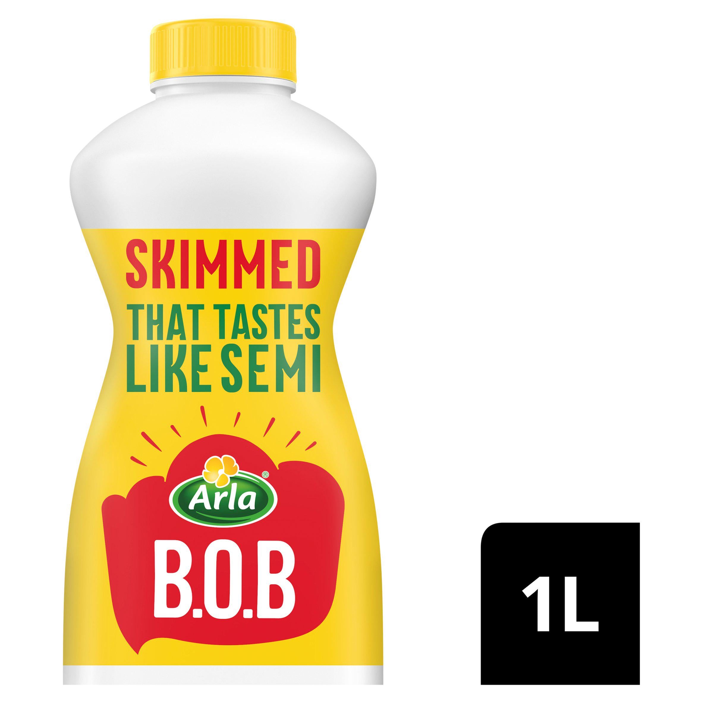 Arla BOB Skimmed Milk Tastes like Semi Skimmed 1 Litre