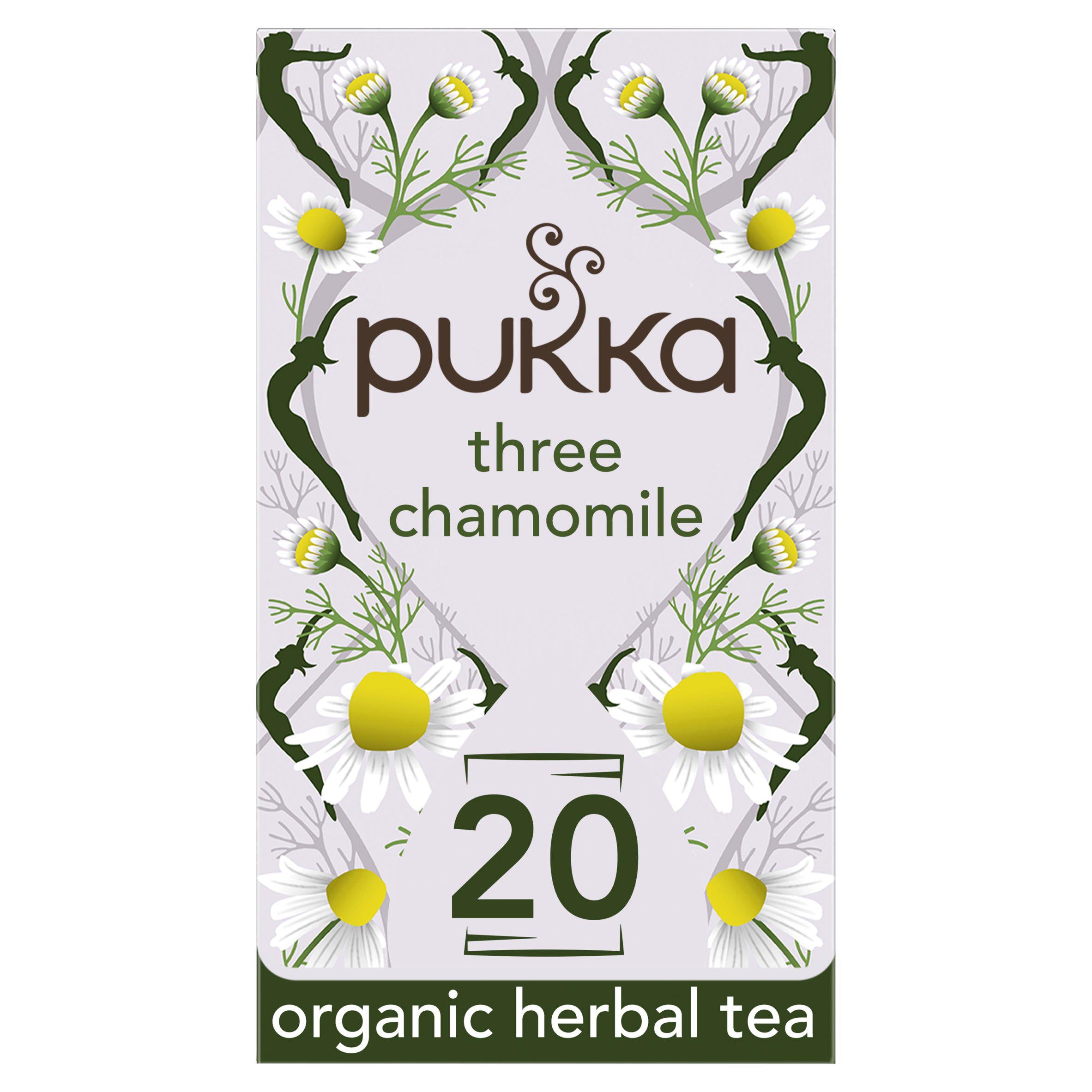 Pukka Organic Three Chamomile Tea Home Compostable Herbal Tea Bags x20