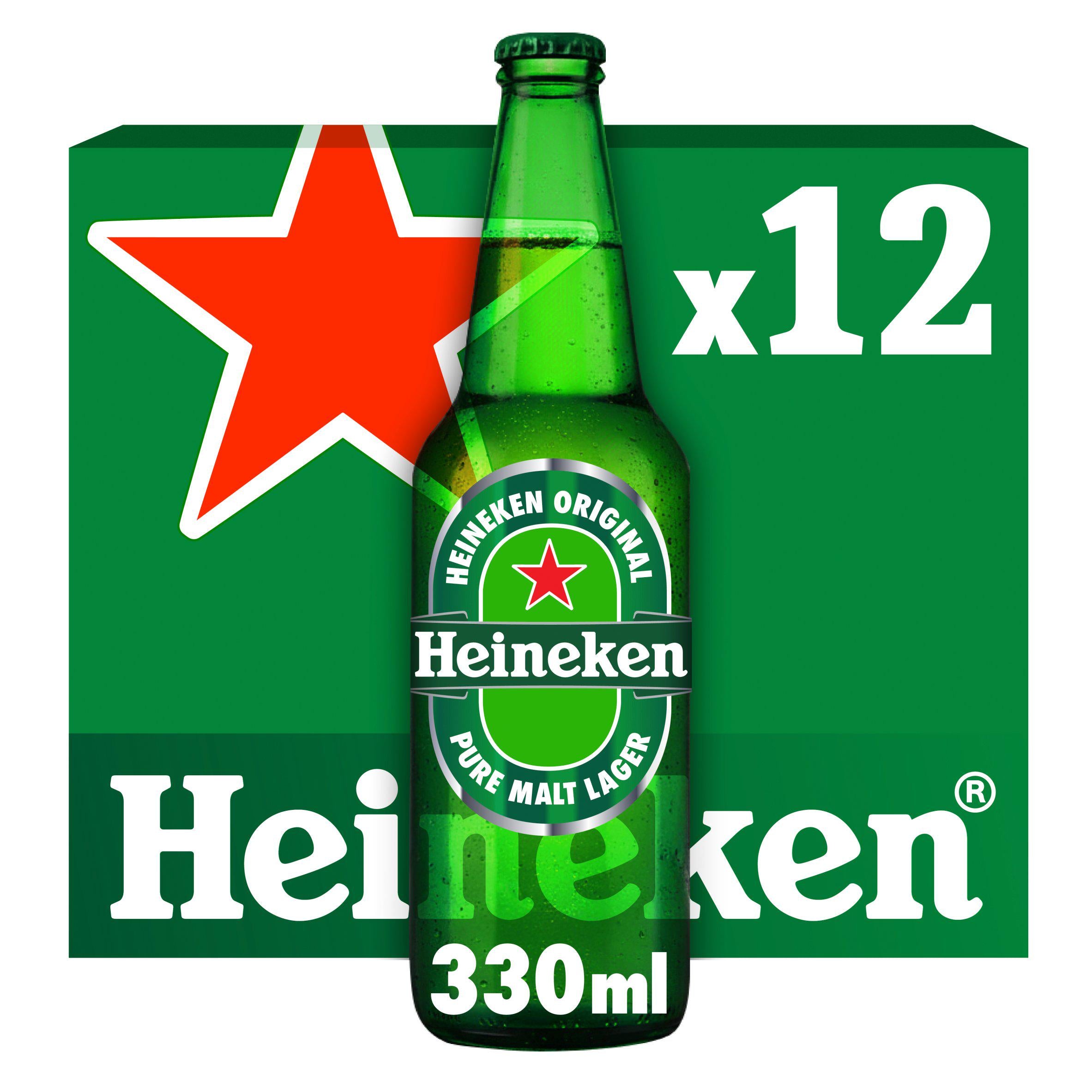 Heineken Premium Lager Beer Bottles 12x330ml