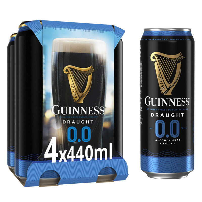 Guinness Alcohol Free 0.0% Stout Beer Cans 4x440ml