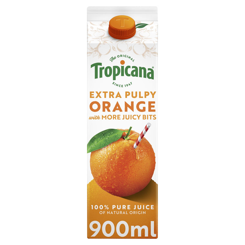 Tropicana Pure Orange Fruit Juice with Extra Juicy Bits 900ml