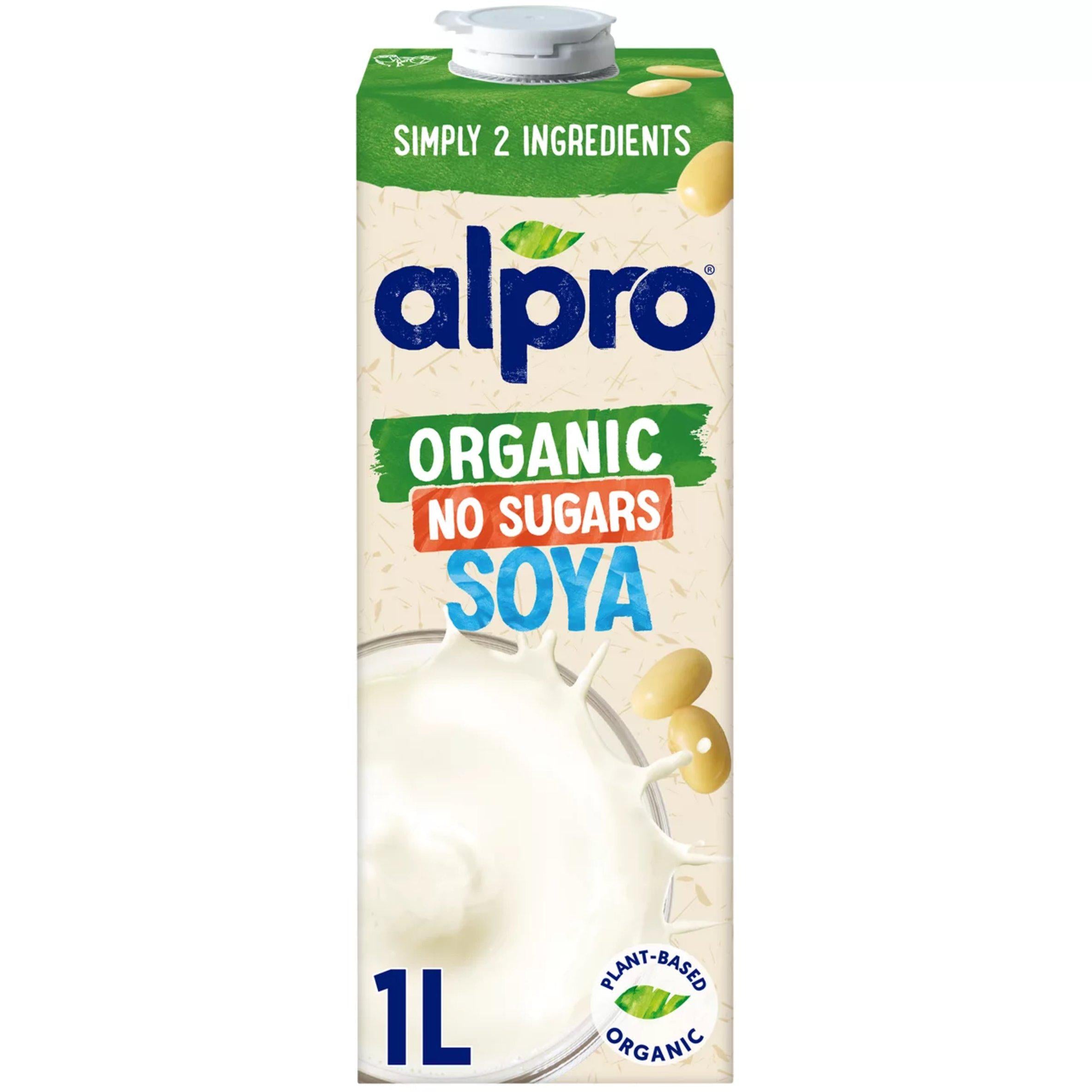 Alpro Organic Soya Milk No Sugars Long Life Dairy Alternative 1 Litre