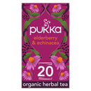 Pukka Organic Elderberry & Echinacea Fruit Tea Home Compostable Herbal Tea Bags x20