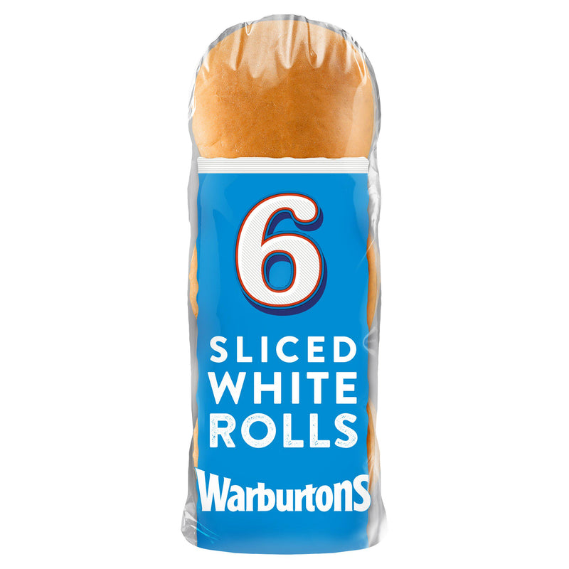 Warburtons Soft Sliced White Rolls x6