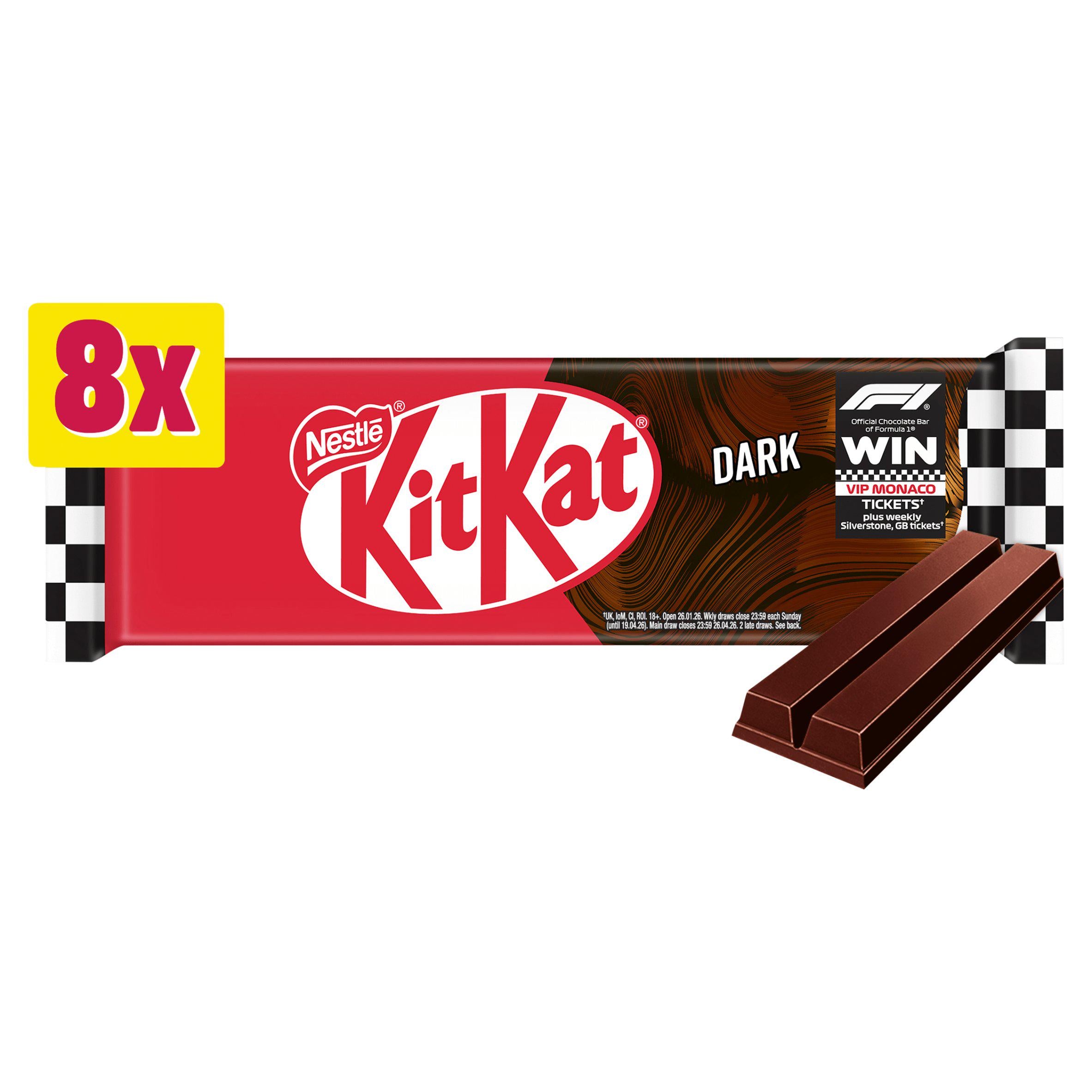 KitKat 2 Finger Dark Chocolate Biscuit Bar Multipack 8 x 20.7g