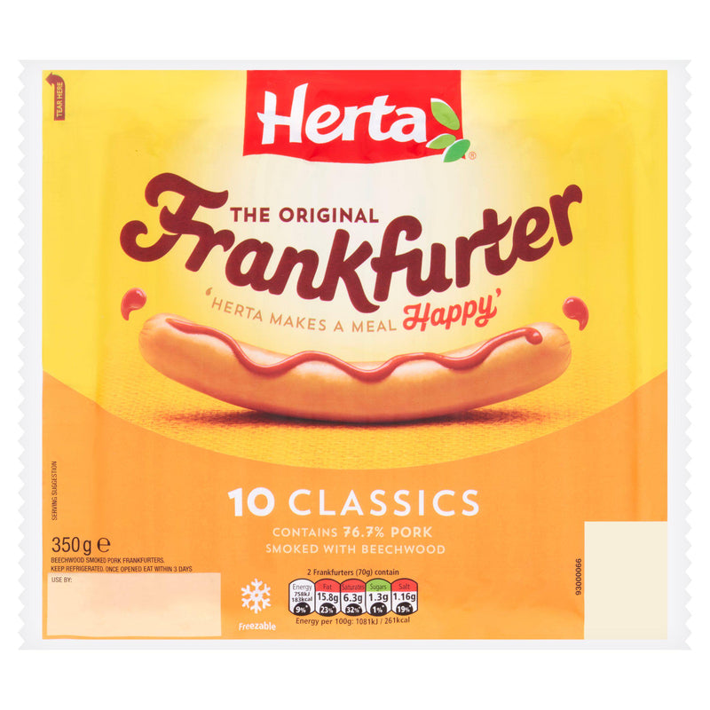 Herta Frankfurter Hot Dogs x10 350