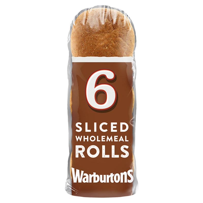 Warburtons 6 Soft Sliced Wholemeal Rolls - Moo Local