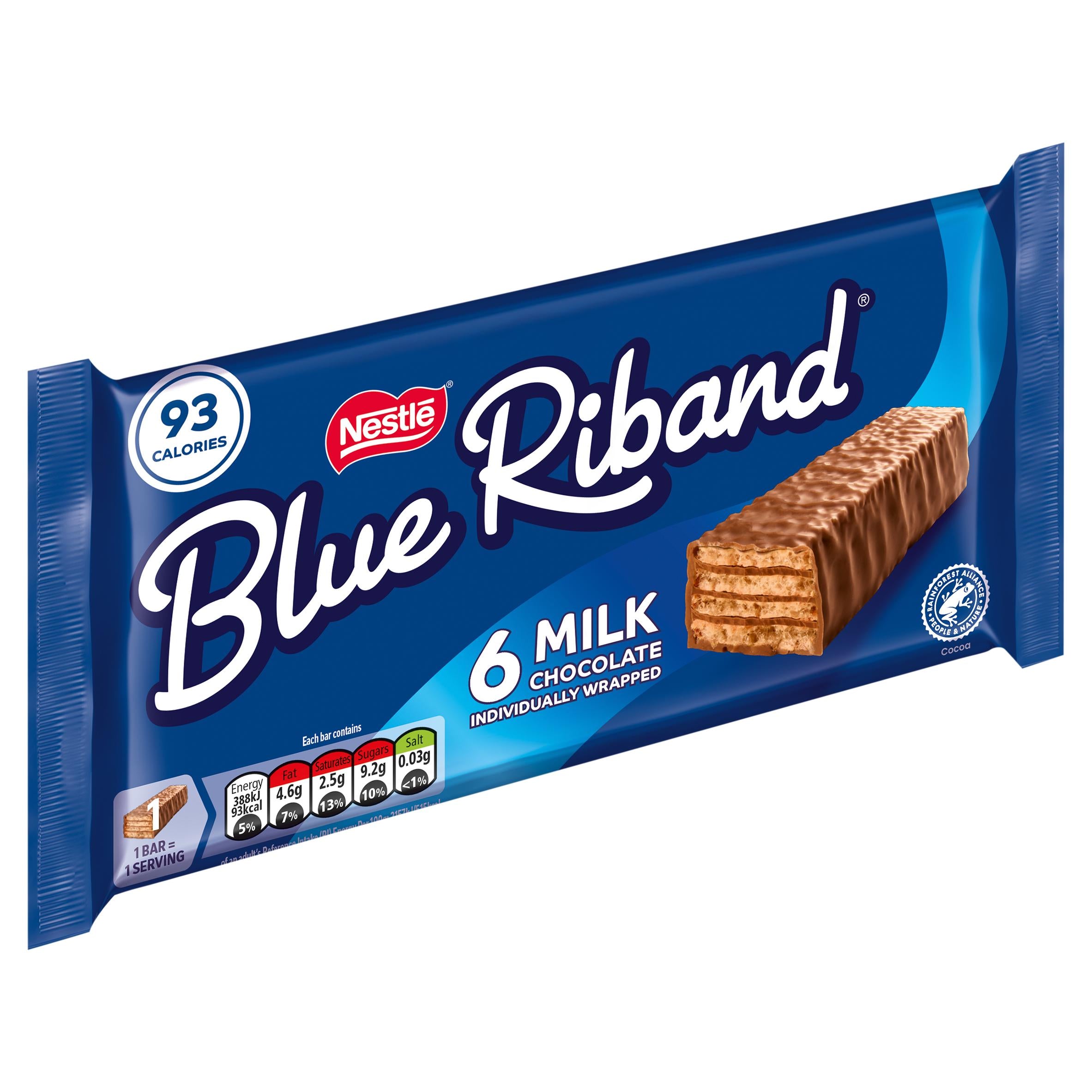 Blue Riband Original Milk Chocolate Wafer Biscuit Bar Multipack 6x18g