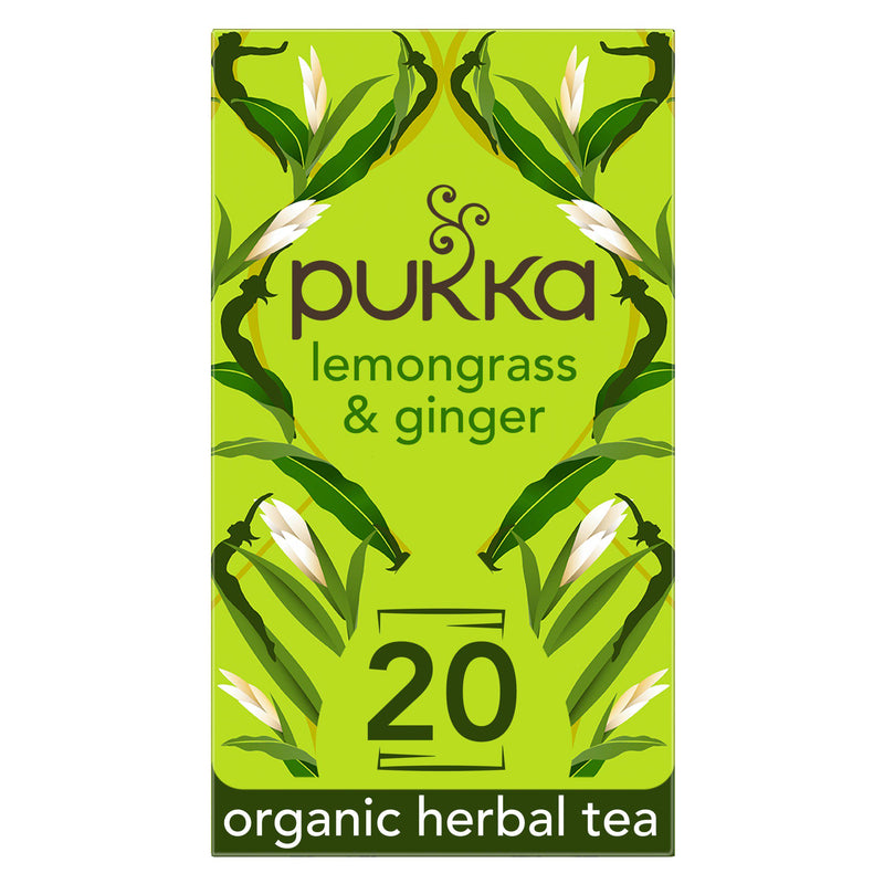 Pukka Organic Lemongrass & Ginger Tea Home Compostable Herbal Tea Bags x20