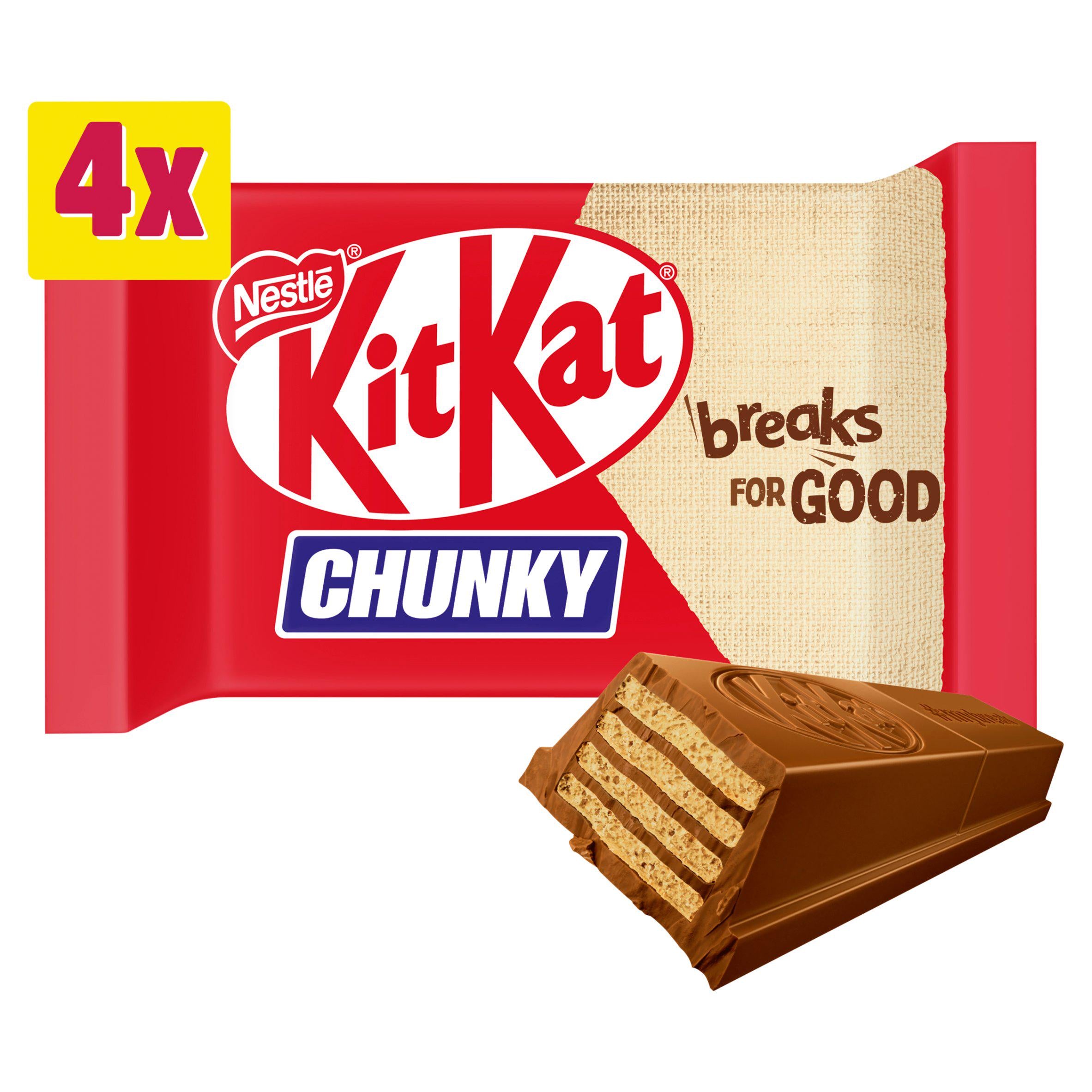 KitKat Chunky Milk Chocolate Bar Multipack 4 Pack