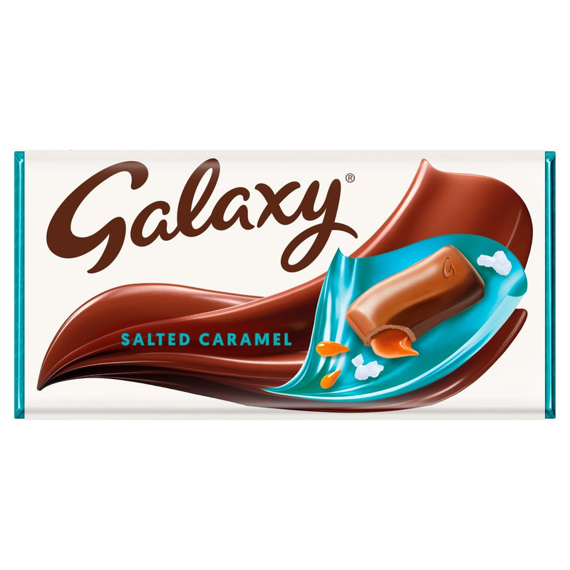 Galaxy Salted Caramel & Milk Chocolate Block Bar Vegetarian 135g