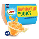 Dole Mandarins In Juice Fruit Snacks 4x113g