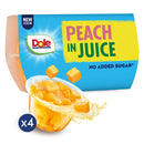 Dole Peaches In Juice Fruit Snacks 4x113g