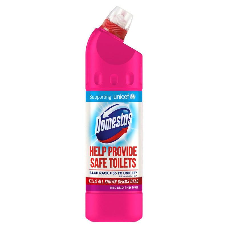 Domestos Thick Bleach Toilet Cleaner Germ Free Pink Power 750ml - Moo Local