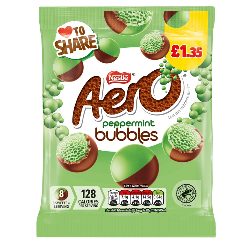 Aero Bubbles Peppermint Mint Chocolate Sharing Bag 80g