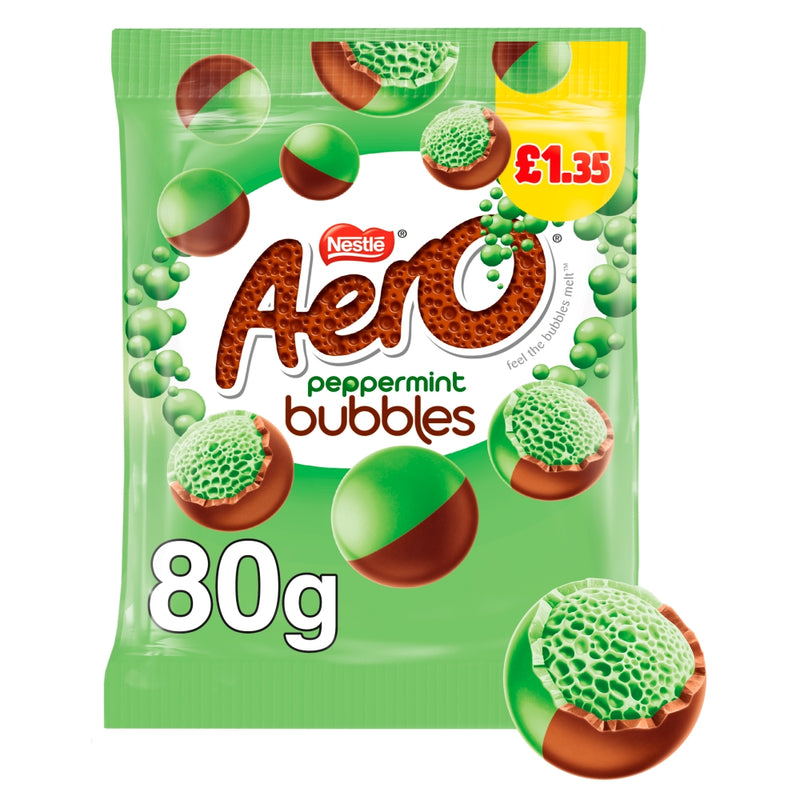 Aero Bubbles Peppermint Mint Chocolate Sharing Bag 80g