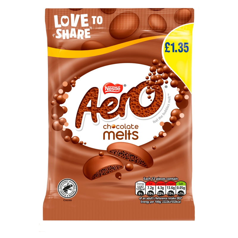 Aero Melts Milk Chocolate Sharing Bag 80g