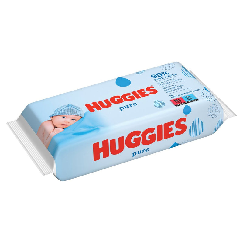 Huggies Pure Baby Wipes 99% Water Single Pack 56 per pack - Moo Local