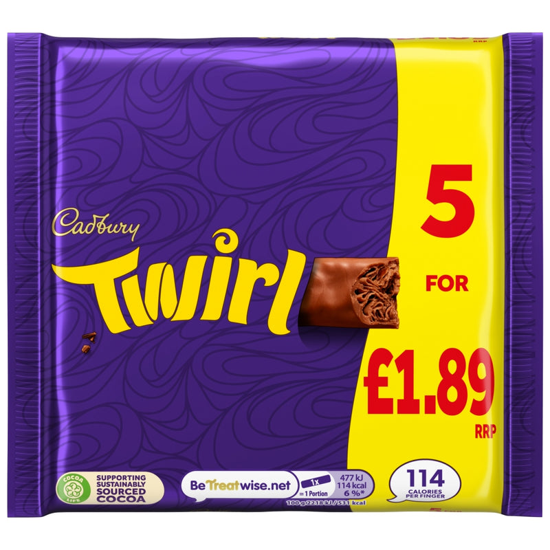 Cadbury Twirl Chocolate Bar Multipack 5 Pack