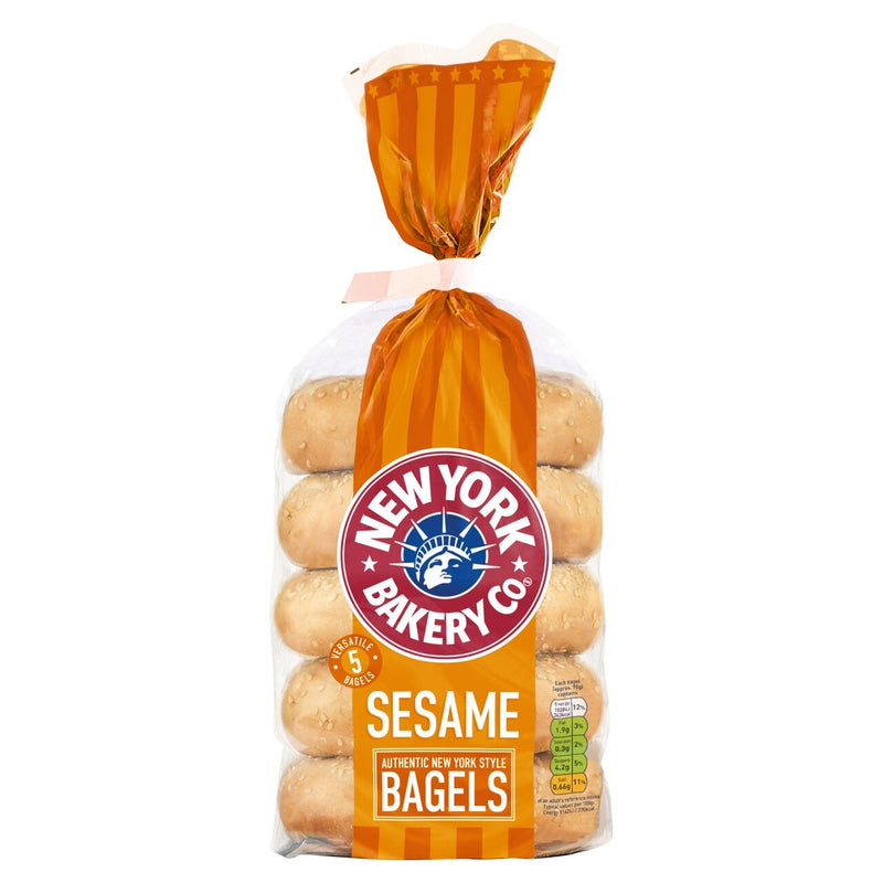 New York Bakery Co. Bagels, Sesame 5 per pack