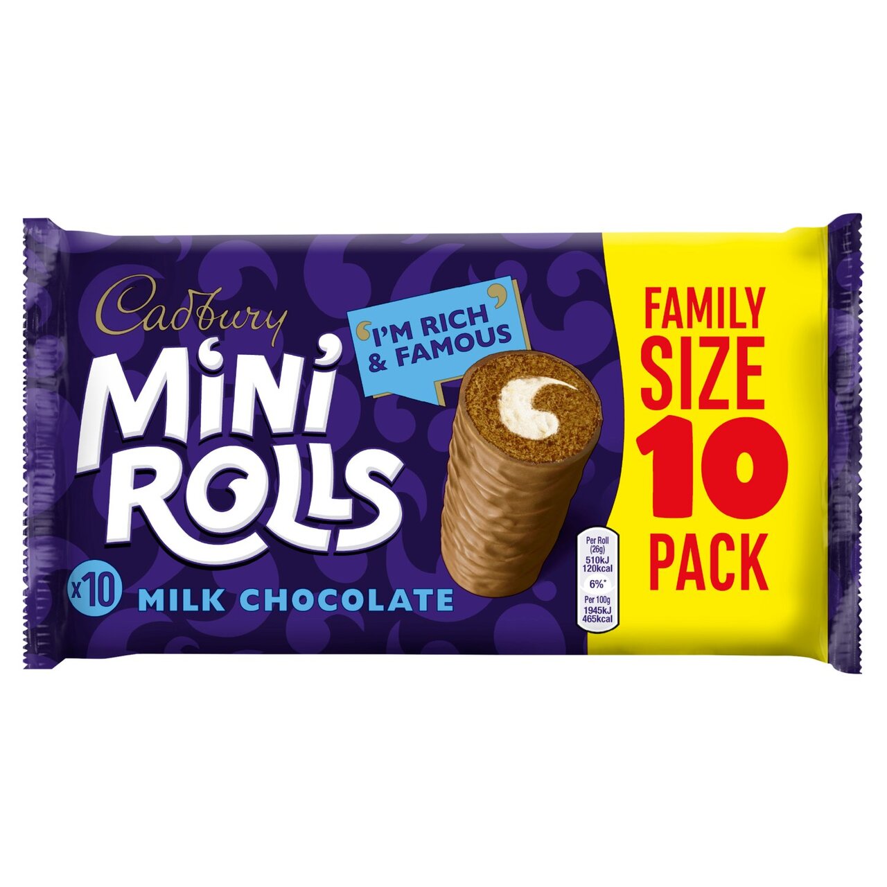 Cadbury Chocolate Mini Rolls Cakes x10