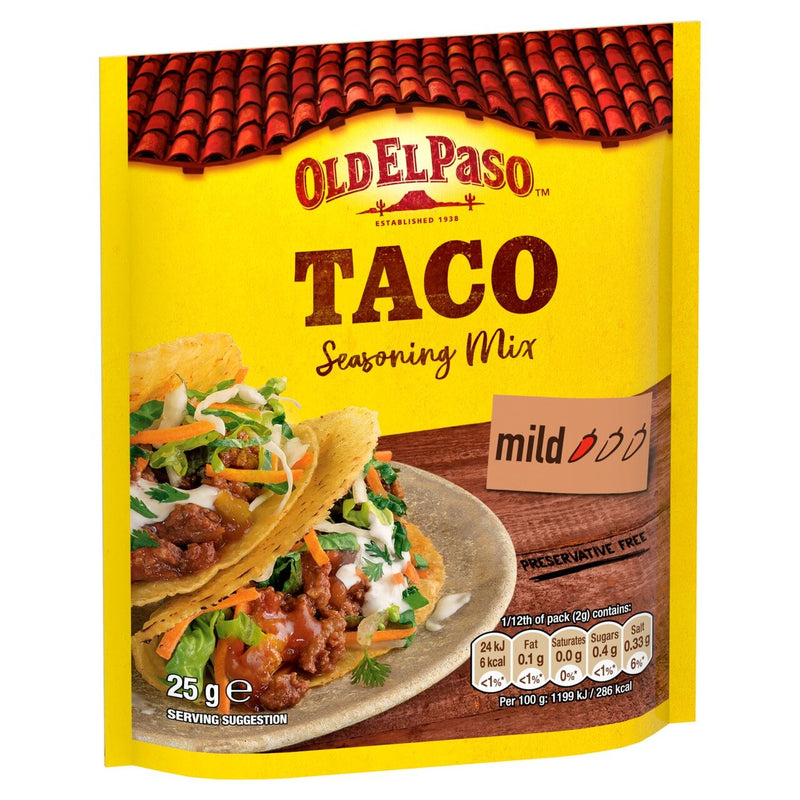 Old El Paso Mexican Taco Seasoning Mix Garlic & Paprika 25g