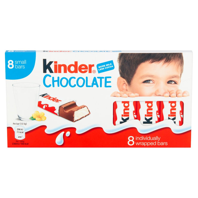 Kinder Chocolate Small Bars Multipack 8 x 12.5g (100g)