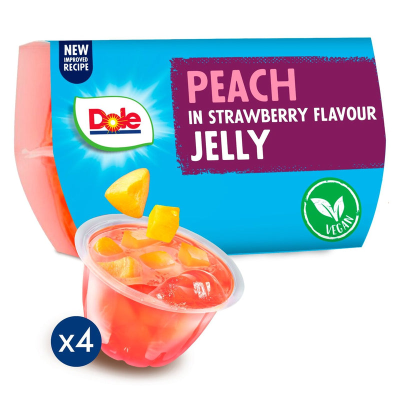Dole Peach In Strawberry Jelly Fruit Snacks 4x123g