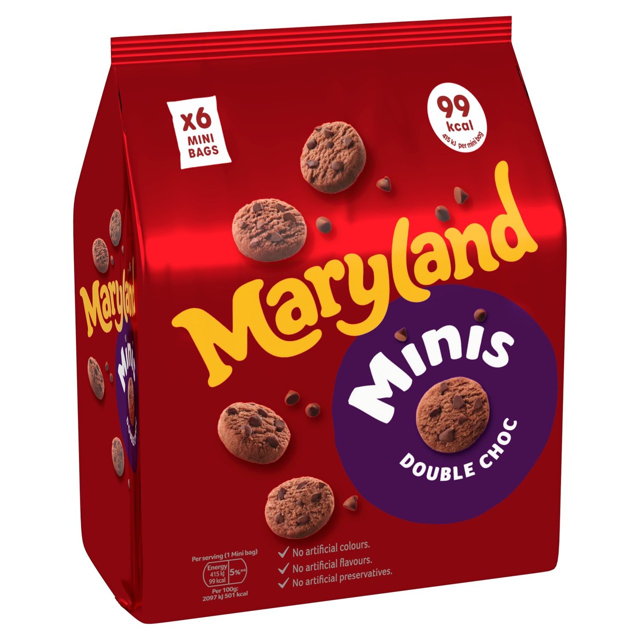 Maryland Minis Double Chocolate 6 Multipacks Cookies 118.8g
