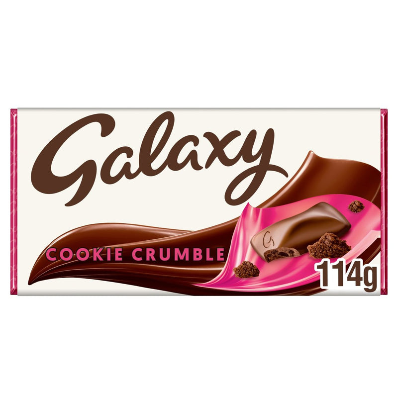 Galaxy Cookie Crumble & Milk Chocolate Block Bar Vegetarian 114g