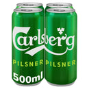 Carlsberg Lager Beer 4 x 500ml - Moo Local