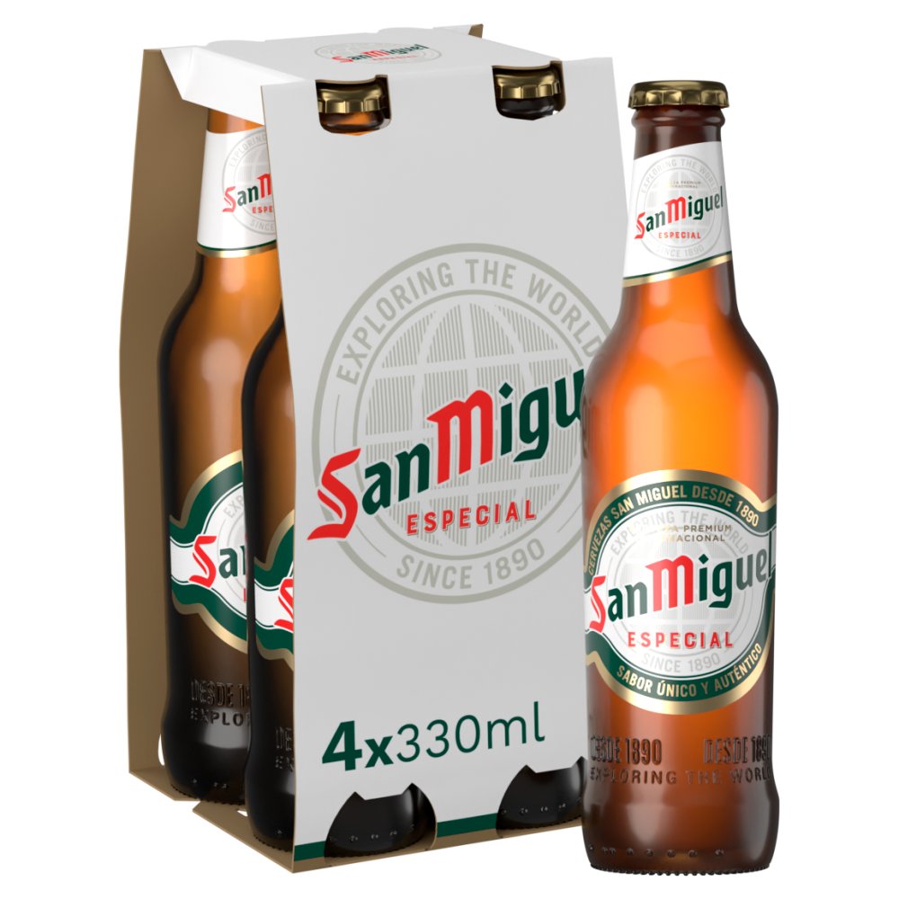 San Miguel Premium Lager Beer Bottles 4x330ml
