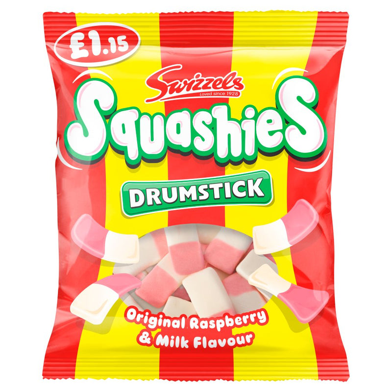 Swizzels Squashies Drumstick Original Raspberry & Milk Flavour 120g