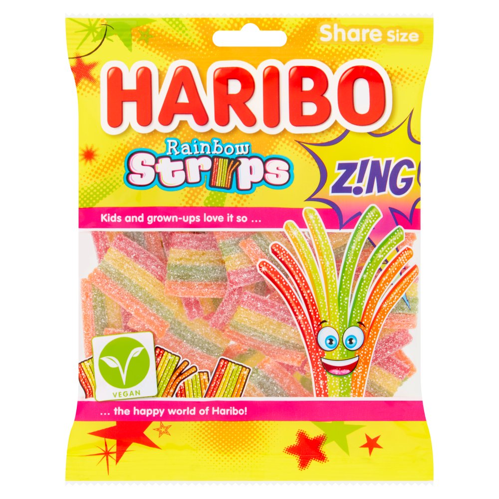 HARIBO Rainbow Strips Zing Bag 130g