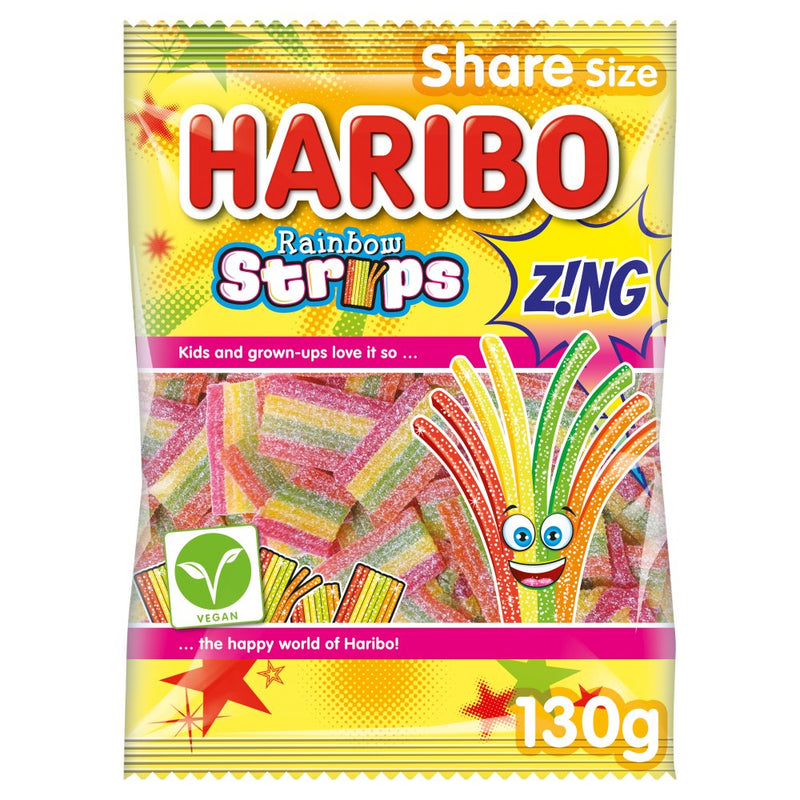 HARIBO Rainbow Strips Z!ng Bag 130g