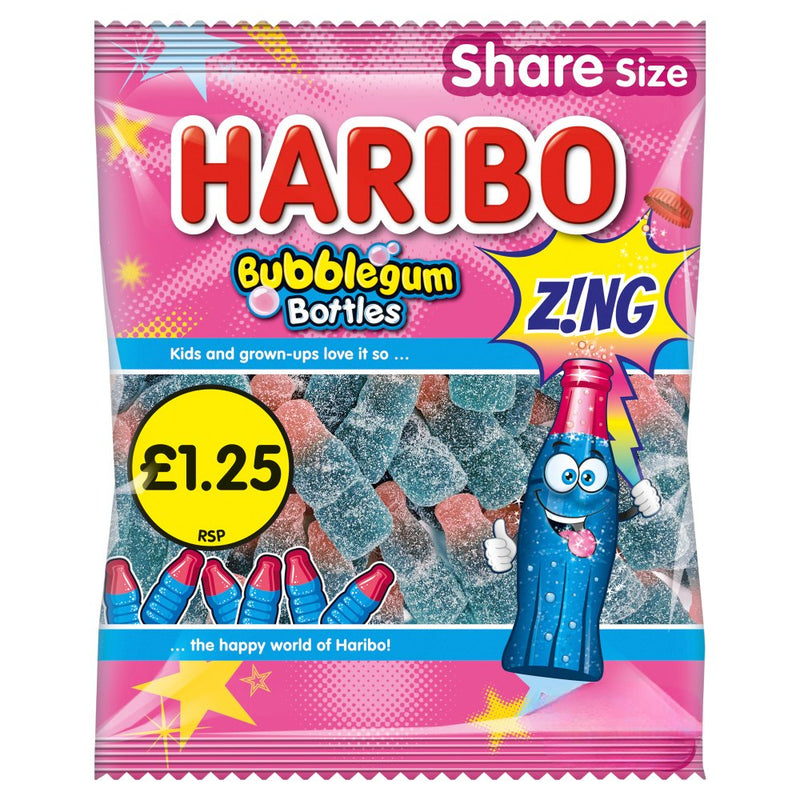 HARIBO Bubblegum Bottles Zing 140g