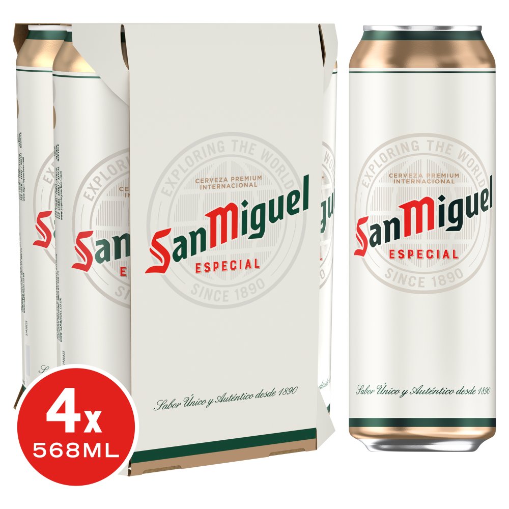 San Miguel Premium Lager Beer Pint Cans 4x568ml