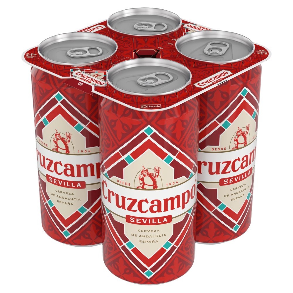 Cruzcampo Sevilla Lager Beer Cans 4x440ml