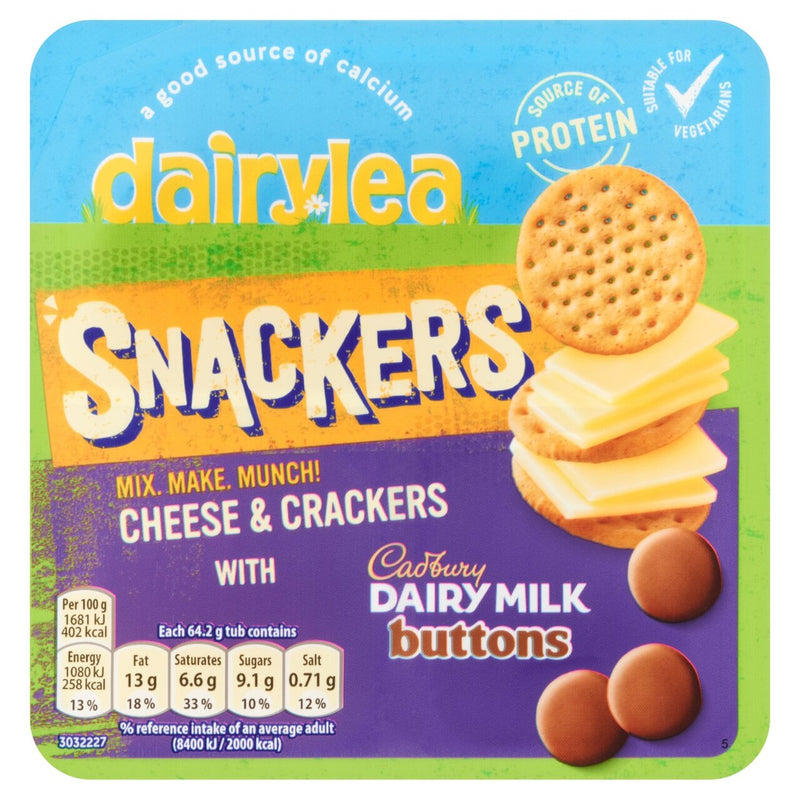 Dairylea Snackers Cheese & Crackers with Mini Cadbury Buttons 64g