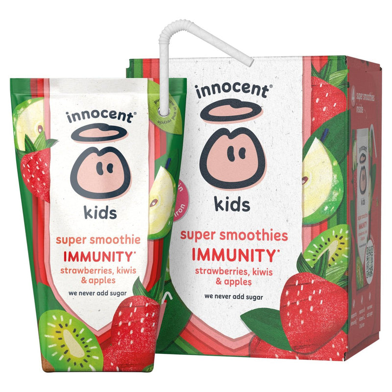 Innocent Kids Strawberries, Kiwis & Apples Super Smoothies with Vitamins & Iron 4x150ml