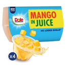 Dole Mango In Juice Fruit Snacks 4x113g